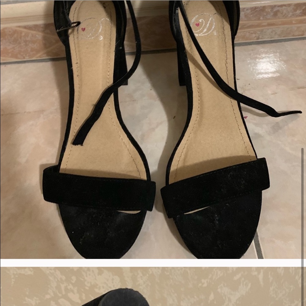 Black chunky heels